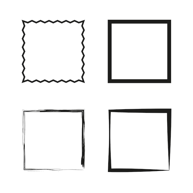 Conjunto de marcos cuadrados grunge ilustración vectorial eps 10 imagen de archivo