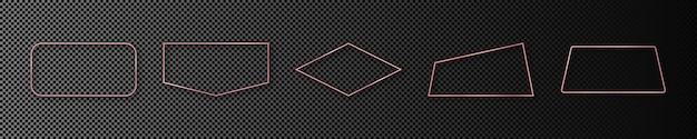 Conjunto de marcos de diferentes formas geométricas de oro rosa brillante