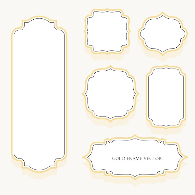 conjunto de marcos de etiquetas adhesivas clásicas vintage marco dorado