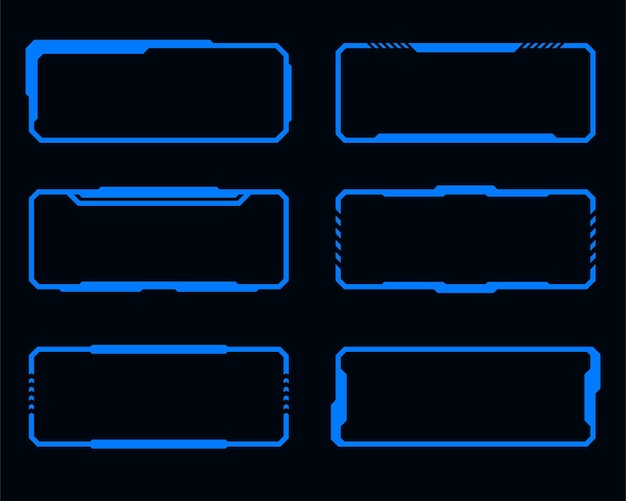 Conjunto de marcos futuristas HUD tecnología elemento de diseño cyberpunk