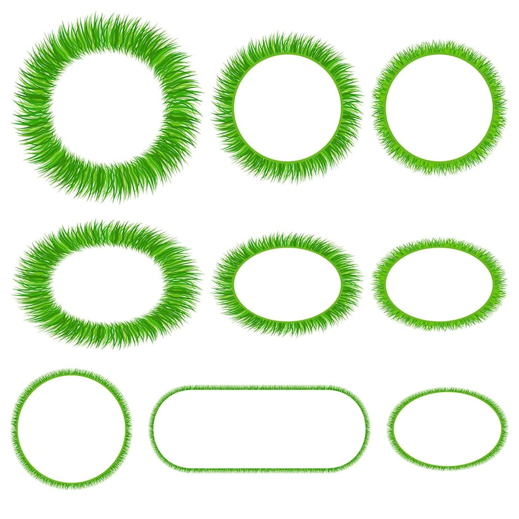 Vector conjunto de marcos de hierba