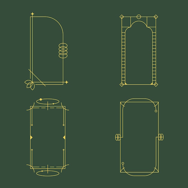 Conjunto de marcos lineales minimalistas de diseño plano