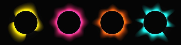 Conjunto de marcos de luz de iluminación de círculo