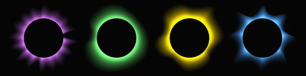 Conjunto de marcos de luz de iluminación de círculo