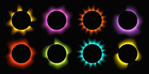 Conjunto de marcos de luz de iluminación de círculo