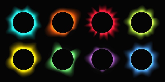 Conjunto de marcos de luz de iluminación de círculo