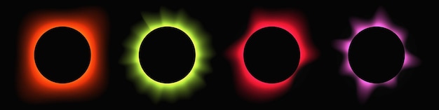Conjunto de marcos de luz de iluminación de círculo