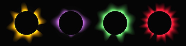 Conjunto de marcos de luz de iluminación de círculo
