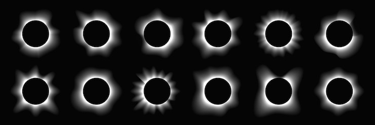 Vector conjunto de marcos de luz de iluminación de círculo