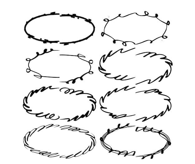 Conjunto de marcos negros bordes vacíos signos vectoriales