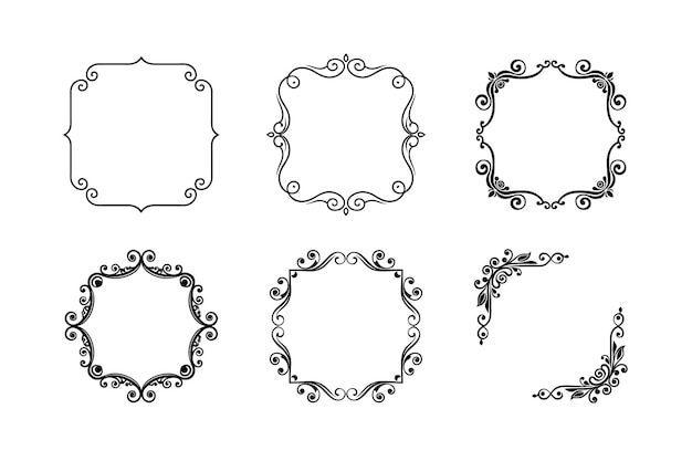 Conjunto de marcos ornamentados