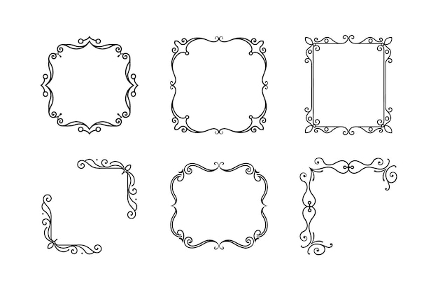 Conjunto de marcos ornamentados