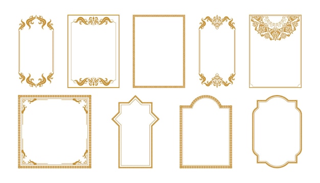 Conjunto de marcos de ornamentos calligráficos y elegantes