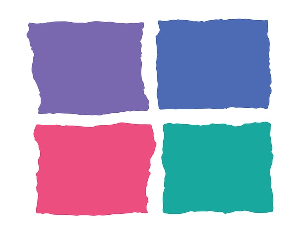 Conjunto de marcos de papel rasgados Collaje vectorial Forma de papeles rasgados Siluetas