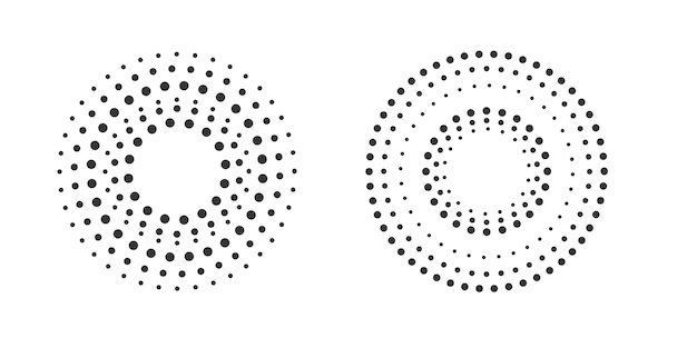Conjunto de marcos de puntos redondos de medios tonos Elemento de diseño para páginas web de logotipo de marco imprime carteles