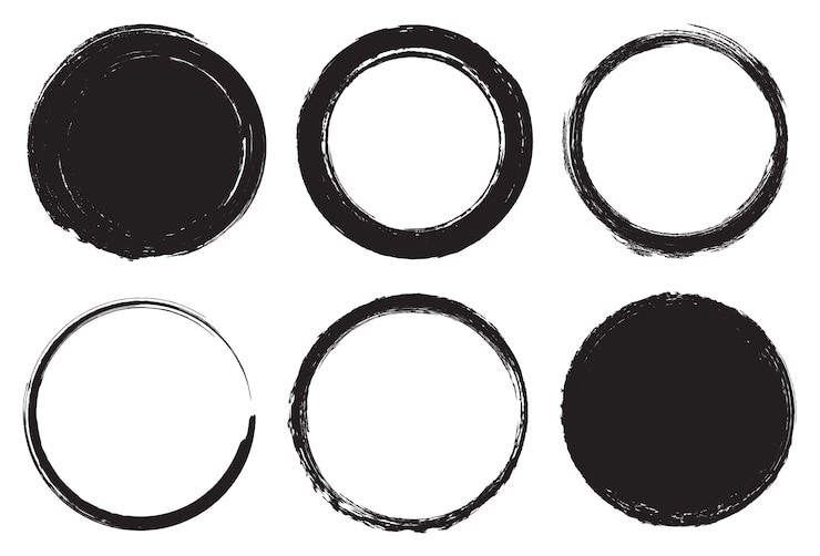 Vector conjunto de marcos redondos grunge