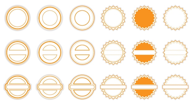 Conjunto de marcos de sellos redondos Diseño vectorial aislado sobre un fondo blanco