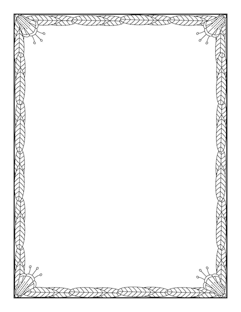 Conjunto de marcos simples ilustración vectorial borde de página con arte de líneas