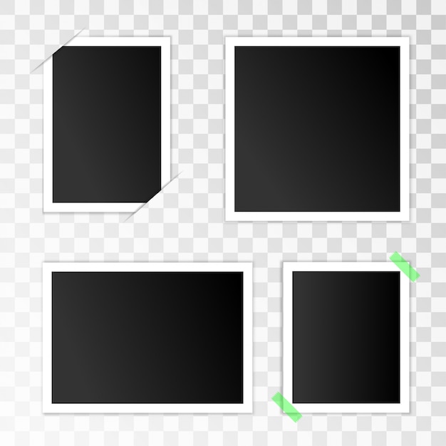 Vector conjunto de marcos vacíos con cinta adhesiva