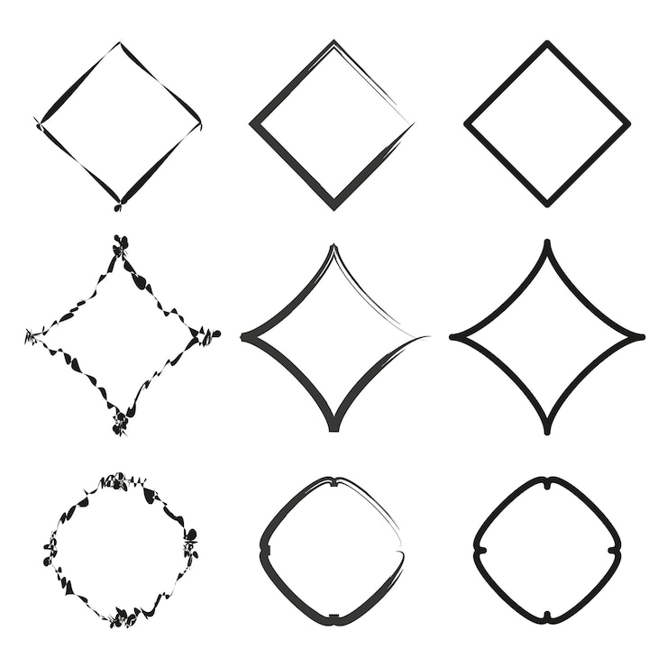 Vector conjunto de marcos variados fronteras cuadradas y circulares colección de formas geométricas elementos de diseño creativos