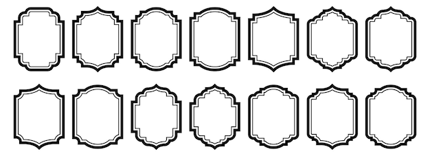 Conjunto de marcos vintage y etiquetas ilustración vectorial aislado en blanco