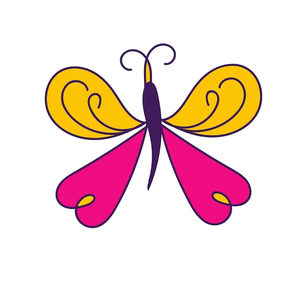 Conjunto de mariposas de colores vectoriales. vector.