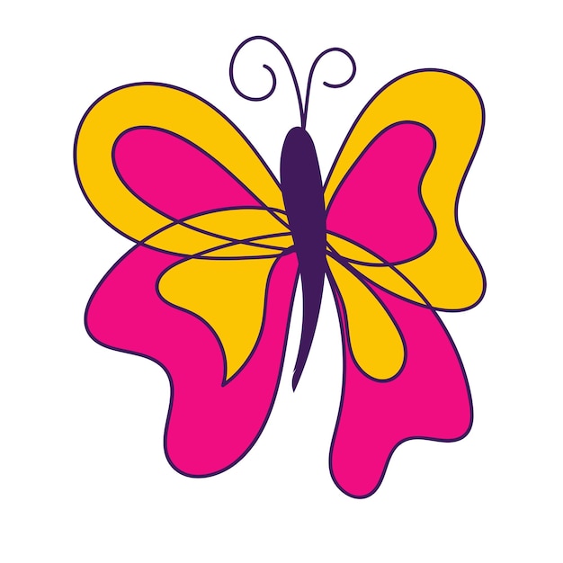 Conjunto de mariposas de colores vectoriales. vector.