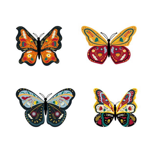 Conjunto de Mariposas y con Patrones