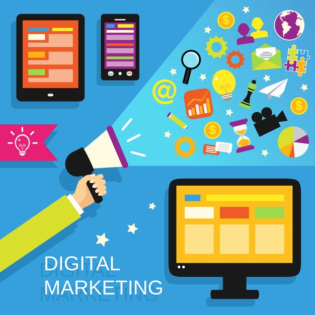 Conjunto de marketing digital