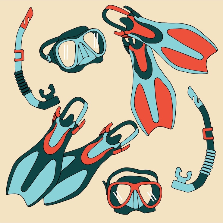 conjunto máscara y snorkel para aletas de buceo