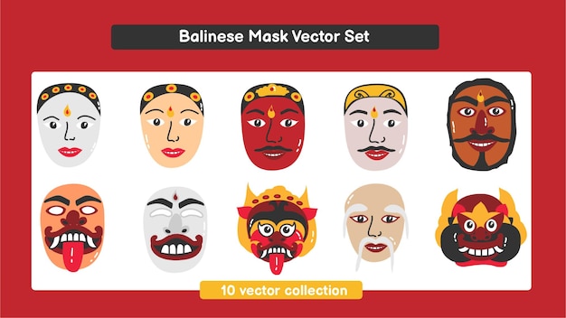 Vector conjunto de máscaras balinesas