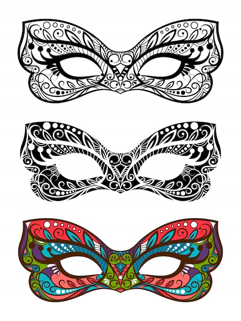 Vector conjunto de máscaras festivas