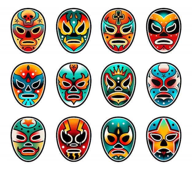 Conjunto de máscaras de lucha libre lucha libre