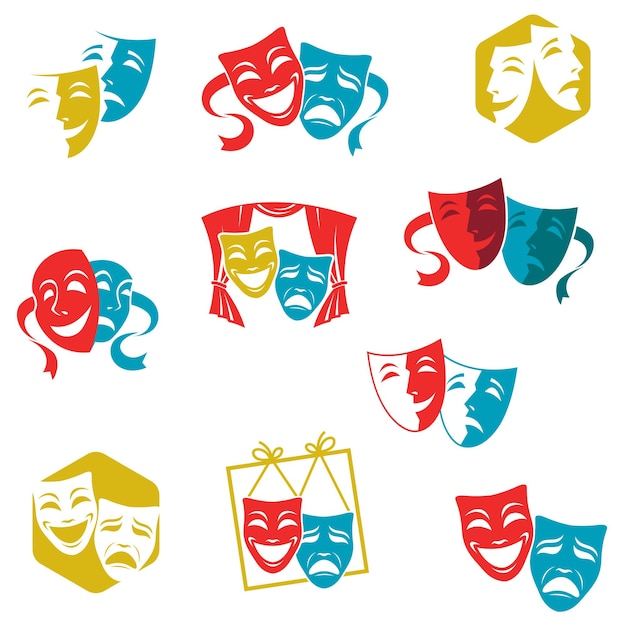 conjunto de máscaras teatrales