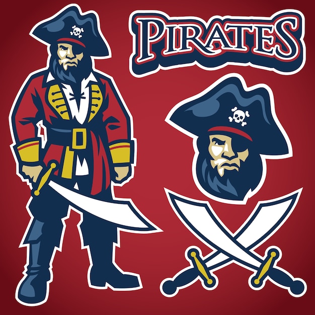 conjunto de mascota pirata