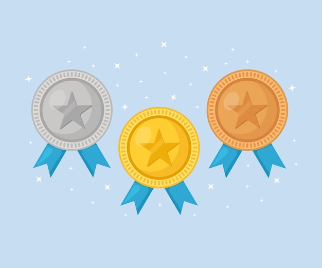 Conjunto de medalla con estrella para primer lugar