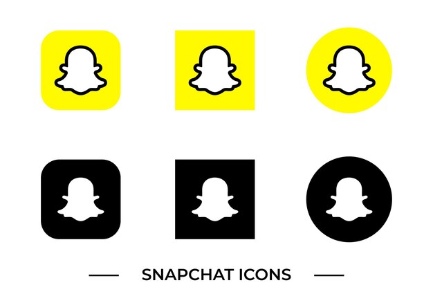 El conjunto de medios sociales vectorial del símbolo del logotipo de Snapchat