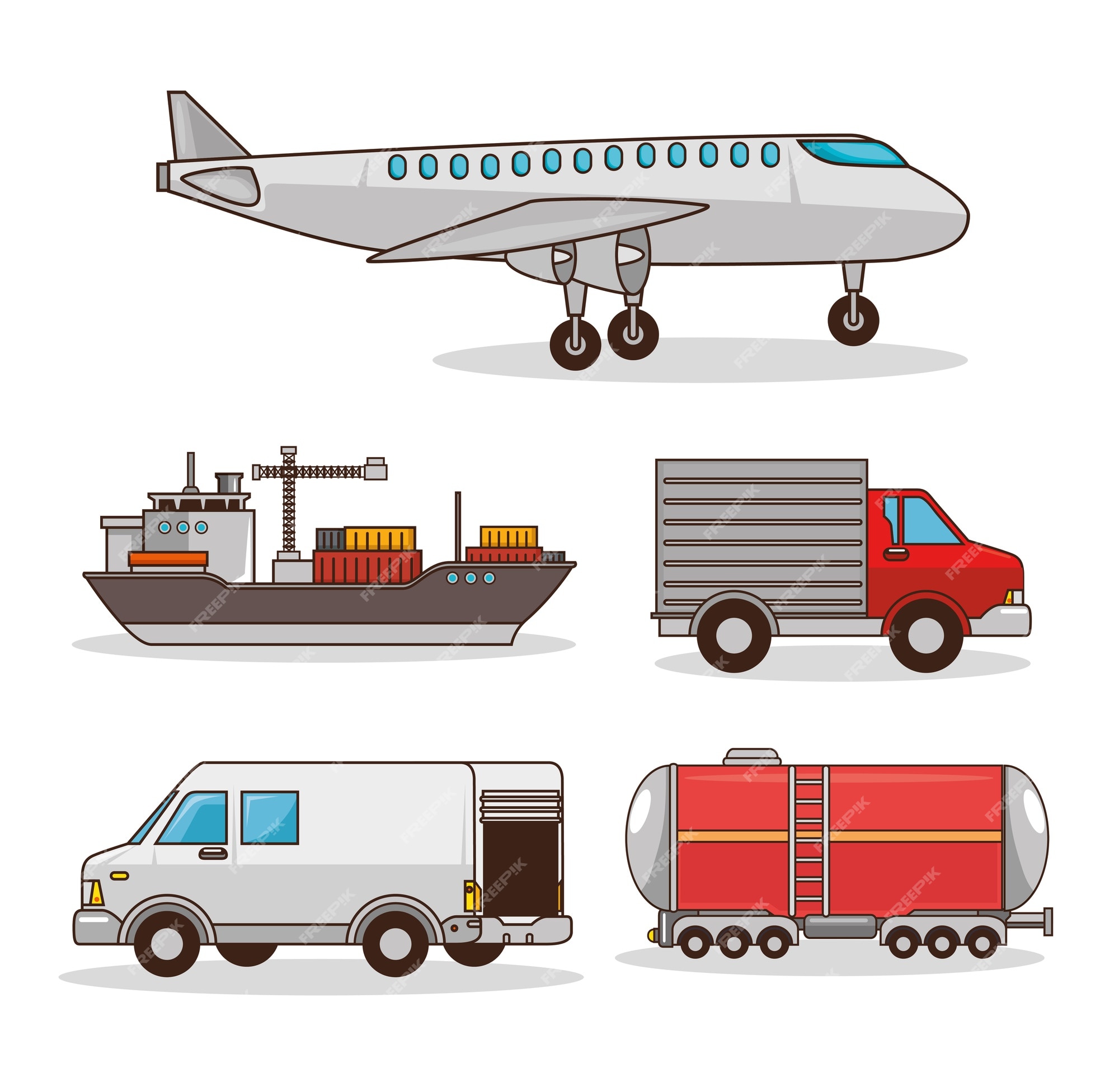 eso es todo solo Prosperar Conjunto de medios de transporte | Vector Premium