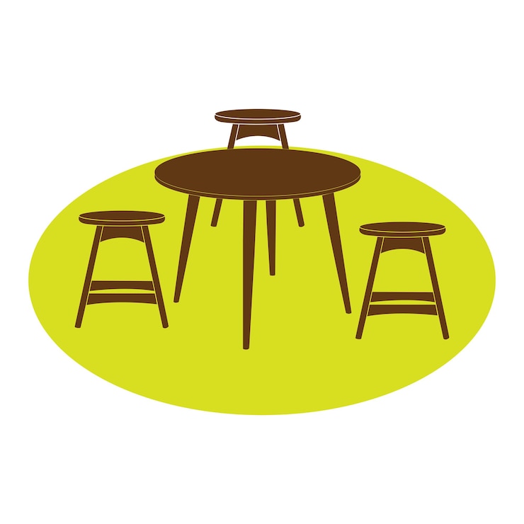 Vector conjunto de mesas y sillas de café