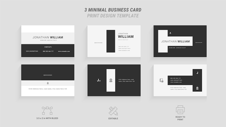 Vector conjunto mínimo de plantillas de tarjetas de visita