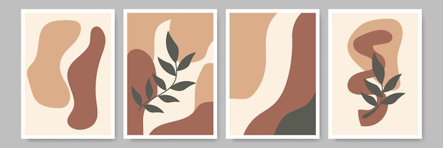 Un conjunto de moda de formas geométricas abstractas en un estilo minimalista