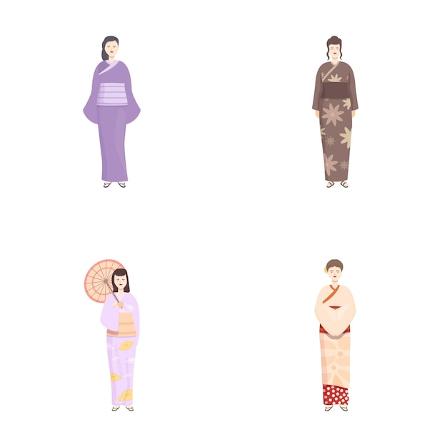 Conjunto de moda tradicional japonés de kimono
