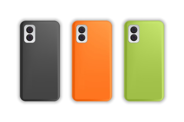 Conjunto de modelos de carcasa de teléfono de colores