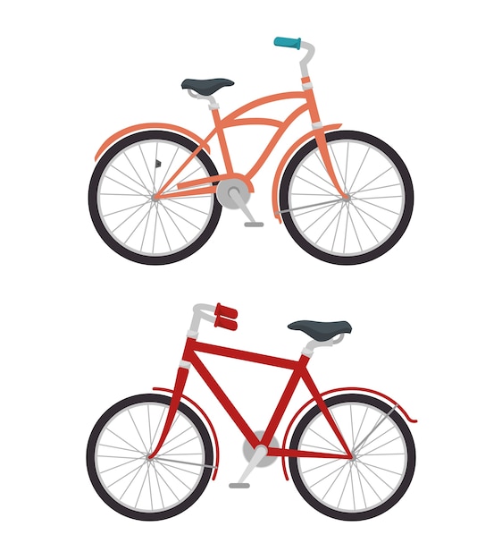 Conjunto de modelos de diseño de icono de bicicletas aisladas