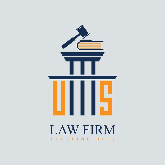 Conjunto de modelos gráficos vectoriales de diseño de logotipo de la firma de abogados moderna Justice