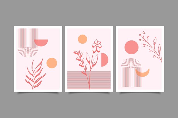 conjunto moderno de arte de pared contemporáneo abstracto. portada minimalista