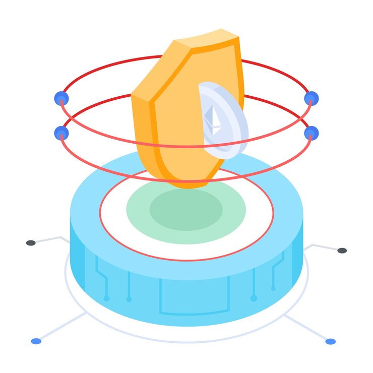 Vector conjunto moderno de iconos isométricos de análisis de criptomonedas