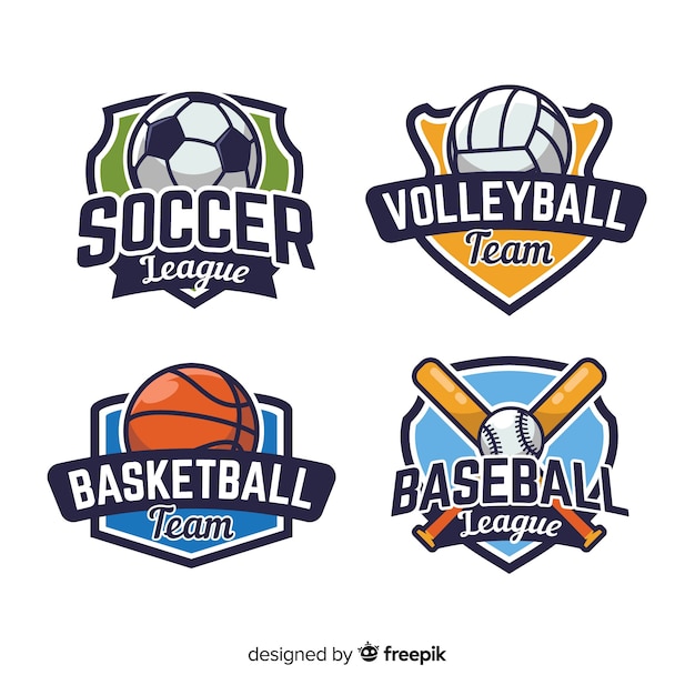 Vector conjunto moderno de logos abstractos de deportes