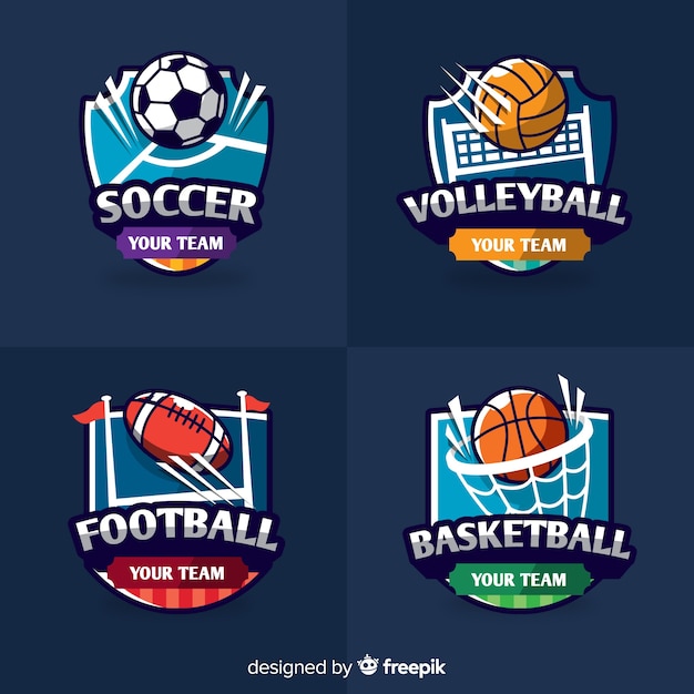 Conjunto moderno de logos abstractos de deportes