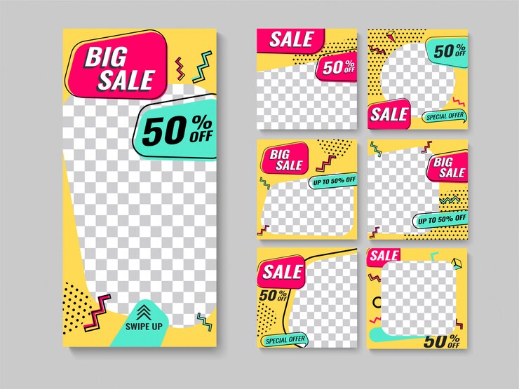 Conjunto moderno de squarebanner de promoción